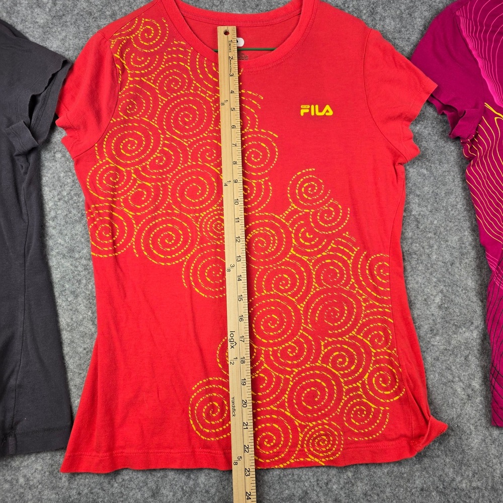 Fila Sport Womens Graphic T-Shirt Bundle Set of 3 Red Grey Pink Size Medium - Picture 6 of 12